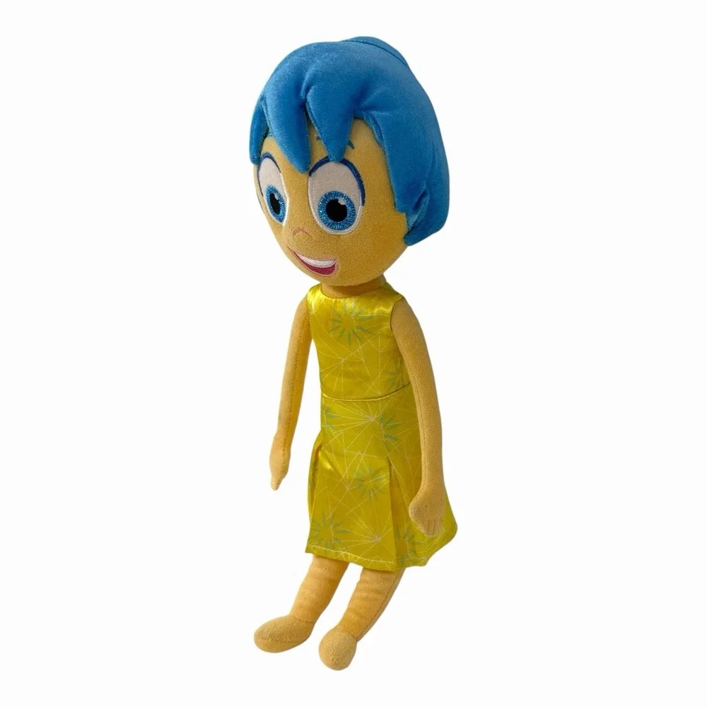 Disney Pixar Inside Out Joy Plush Stuffed Toy Yellow‎ Dress Blue Hair 10 Inch
